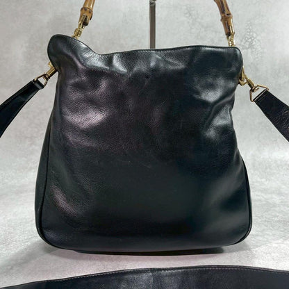 Gucci Shoulder Bag 2-Way Bamboo Black Leather — view 3