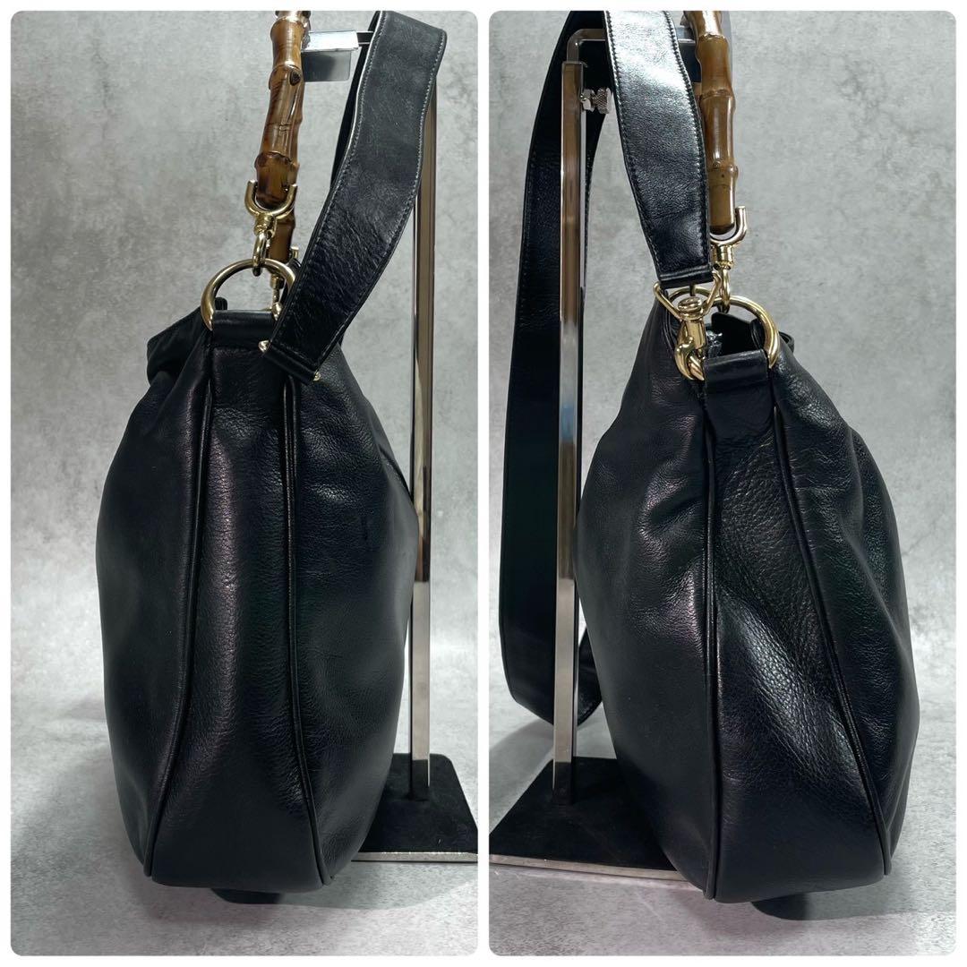 Gucci Shoulder Bag 2-Way Bamboo Black Leather — view 7