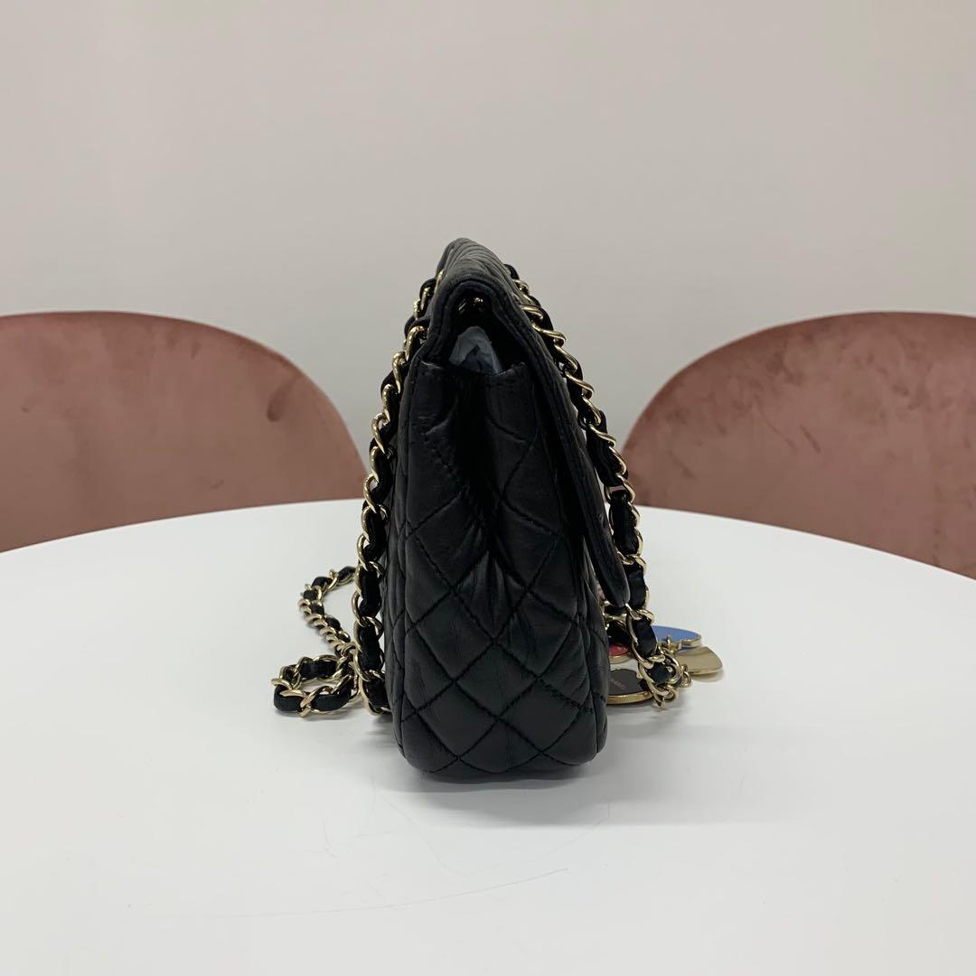 Chanel Chanel Cocomark Quilted Lambskin Double Chain Shoulder Bag
