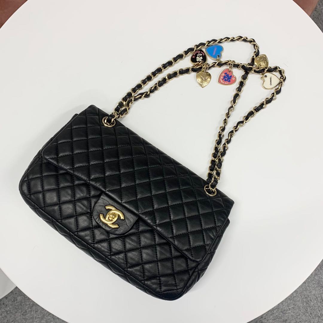 Chanel Chanel Cocomark Quilted Lambskin Double Chain Shoulder Bag