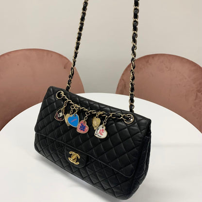 Chanel Chanel Cocomark Quilted Lambskin Double Chain Shoulder Bag