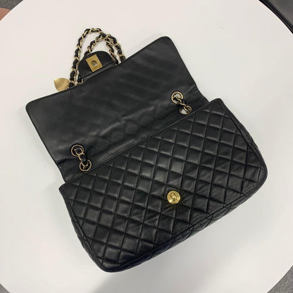 Chanel Chanel Cocomark Quilted Lambskin Double Chain Shoulder Bag