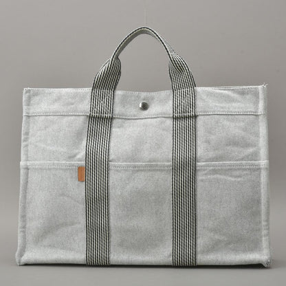 Hermes New Fourre Tout MM Tote Bag Canvas Gray Black