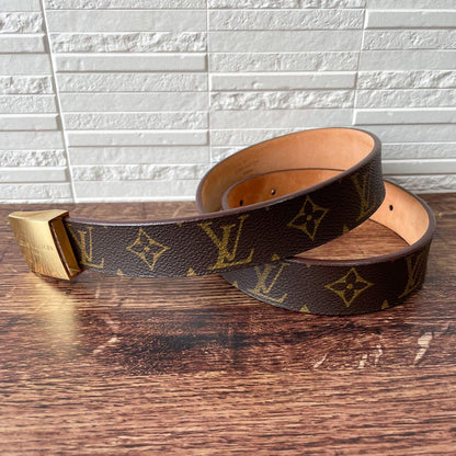 Louis Vuitton Leather Monogram Ceinture Belt Gold — view 2