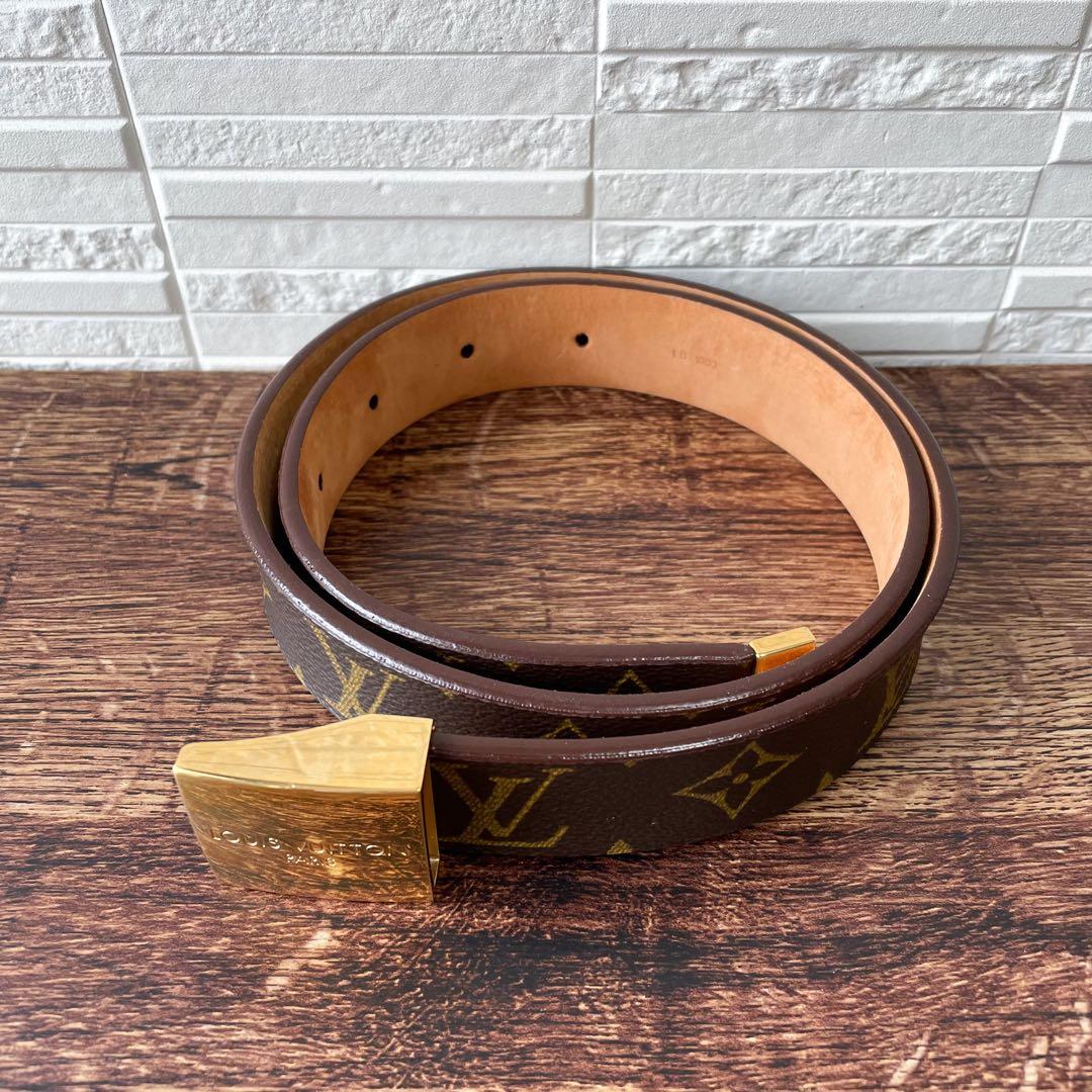 Louis Vuitton Leather Monogram Ceinture Belt Gold — view 3