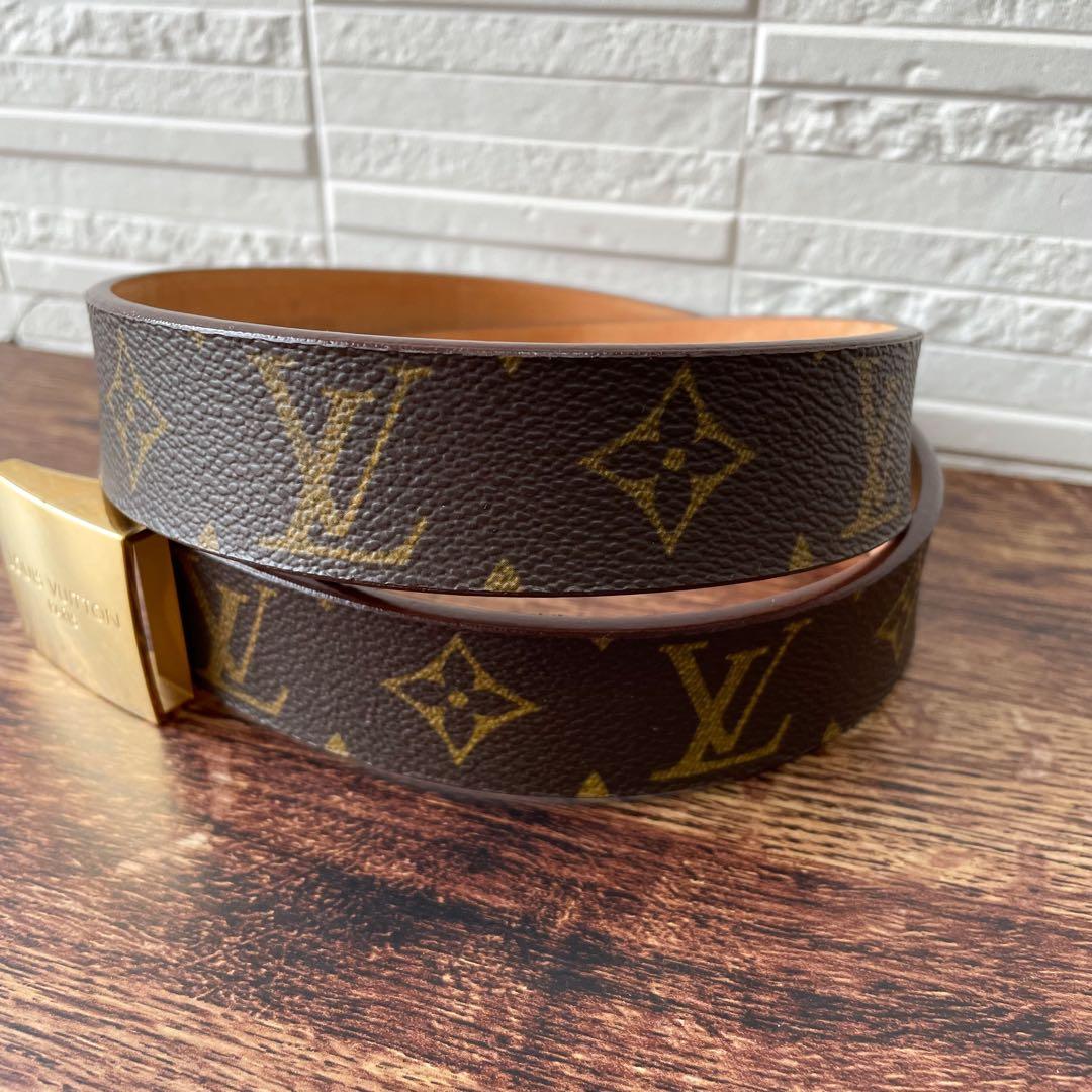 Louis Vuitton Leather Monogram Ceinture Belt Gold — view 4