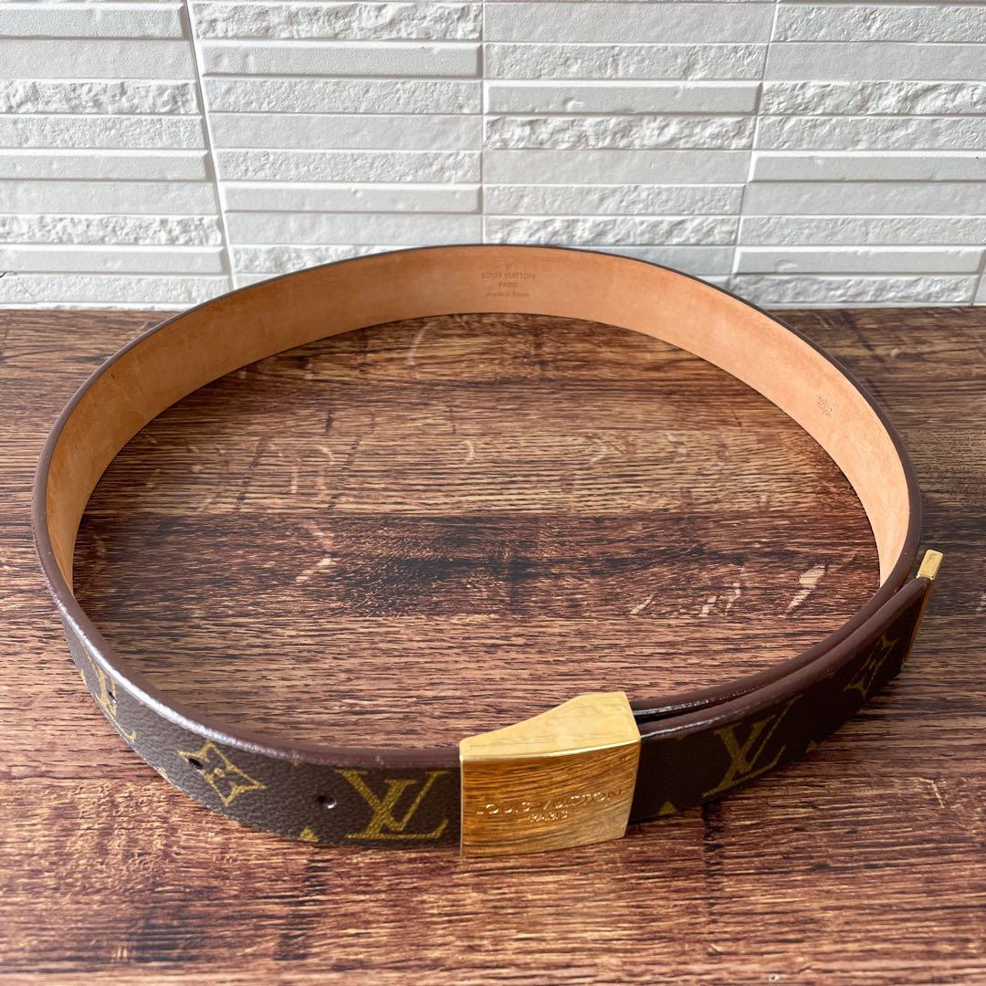 Louis Vuitton Leather Monogram Ceinture Belt Gold — view 5
