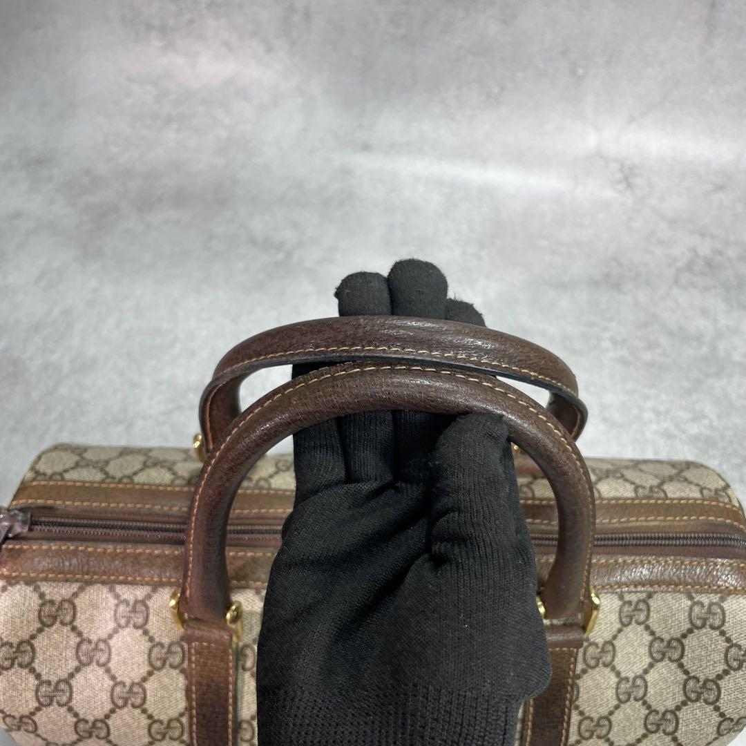 Gucci GG Sherry Line Boston Bag Brown Leather Logo — view 4