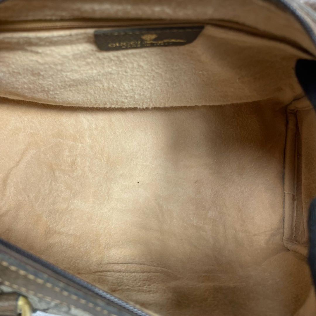 Gucci GG Sherry Line Boston Bag Brown Leather Logo — view 5