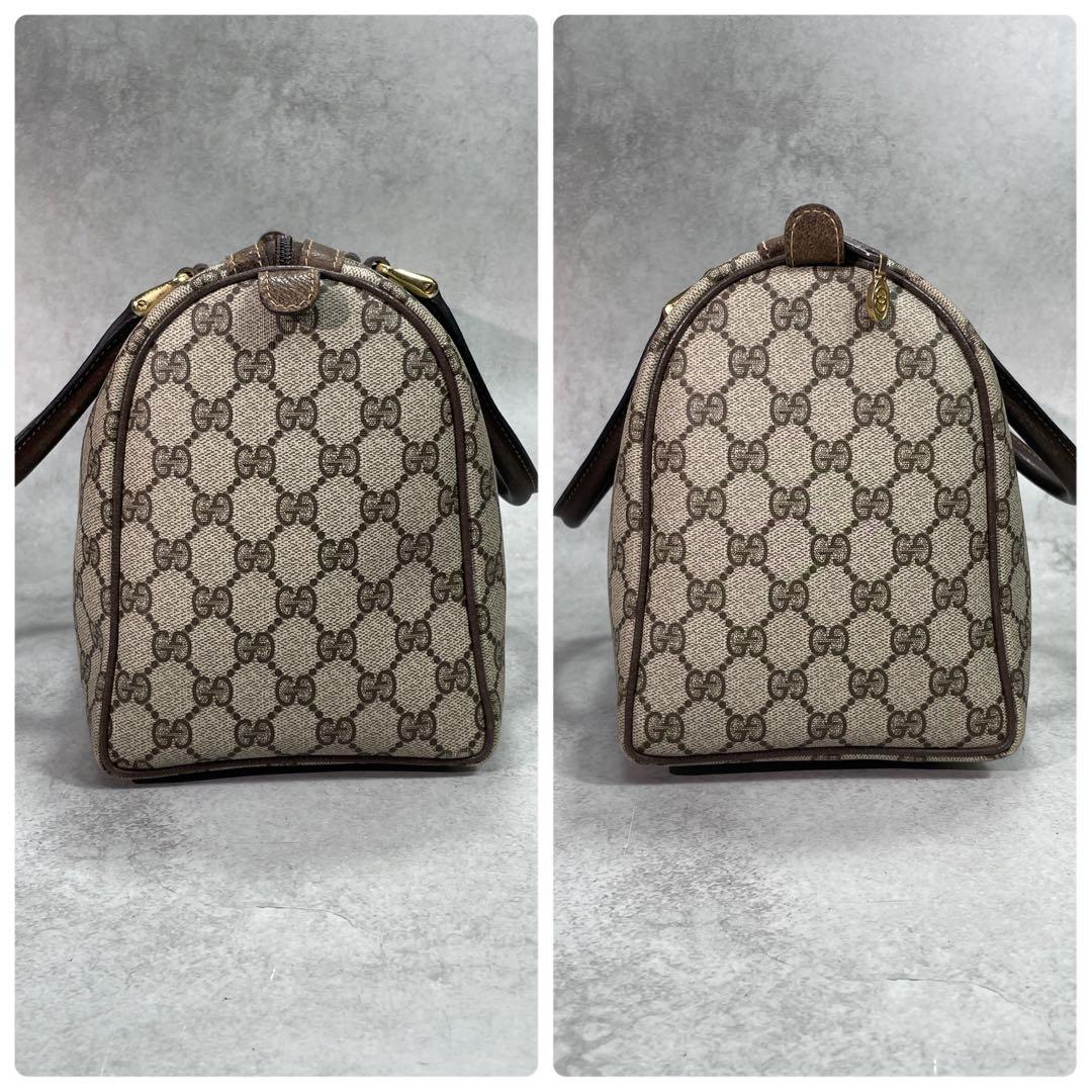 Gucci GG Sherry Line Boston Bag Brown Leather Logo — view 7
