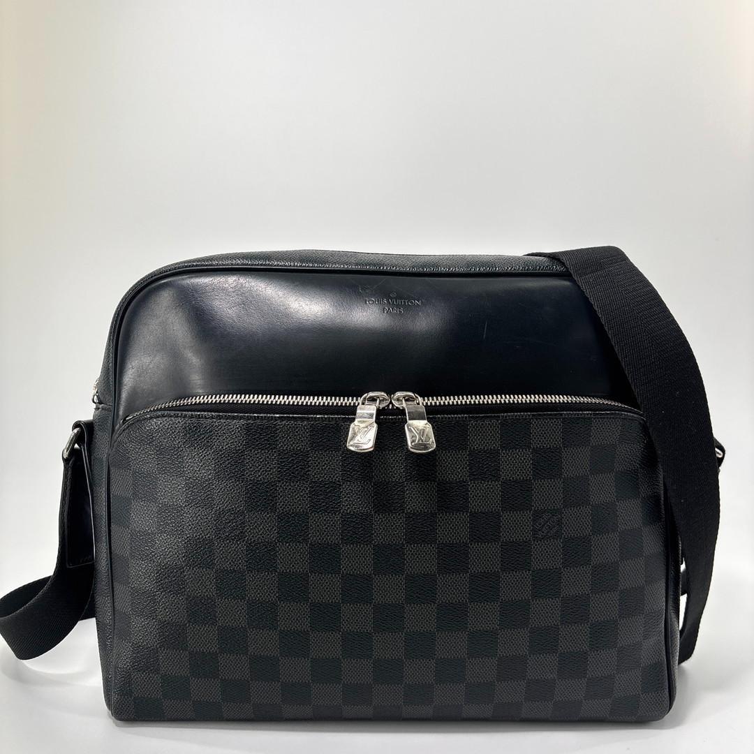 Louis Vuitton Super Damier Graphite Dayton MM Shoulder Bag Black