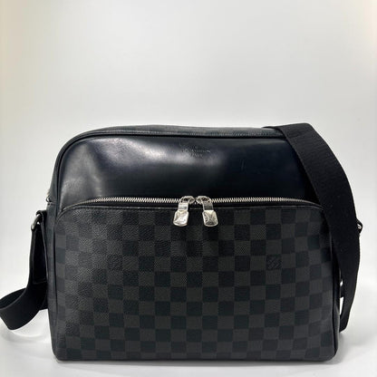 Louis Vuitton Super Damier Graphite Dayton MM Shoulder Bag Black