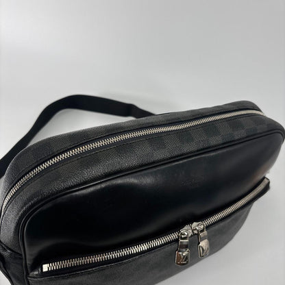 Louis Vuitton Super Damier Graphite Dayton MM Shoulder Bag Black — view 6