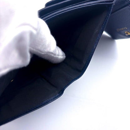 Chanel Wallet CC Logo Hook Trifold Navy — view 8