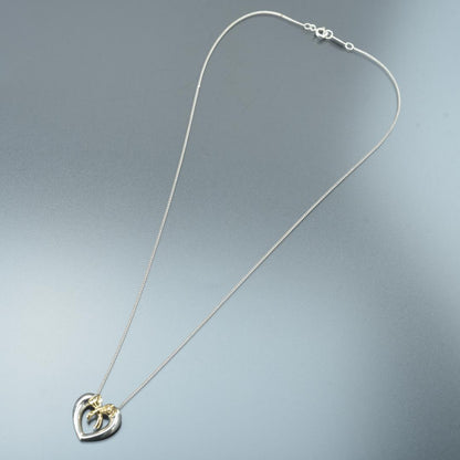 Tiffany & Co 18K Heart with Bow Necklace Silver — view 3