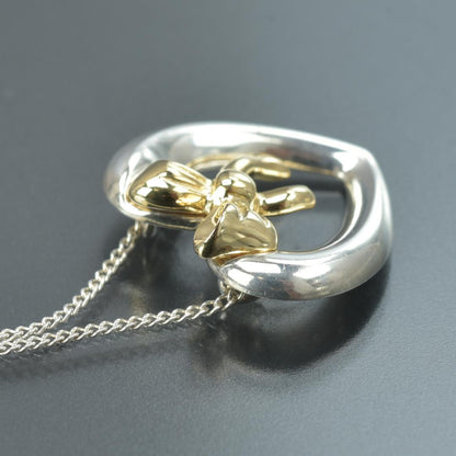 Tiffany & Co 18K Heart with Bow Necklace Silver — view 6