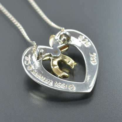 Tiffany & Co 18K Heart with Bow Necklace Silver — view 7