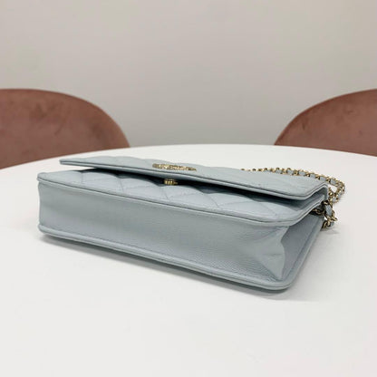 Chanel CC Logo Quilted Chain Wallet Shoulder Bag — view 4