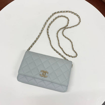 Chanel CC Logo Quilted Chain Wallet Shoulder Bag — view 5