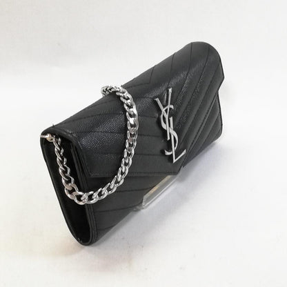 Saint Laurent Wallet Matelasse Stitch Flap Caviar