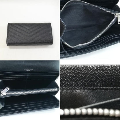 Saint Laurent Wallet Matelasse Stitch Flap Caviar