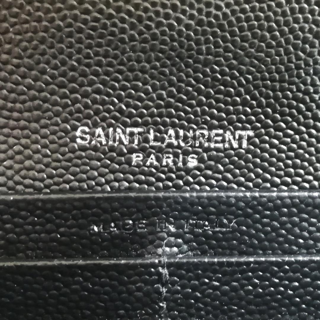 Saint Laurent Wallet Matelasse Stitch Flap Caviar