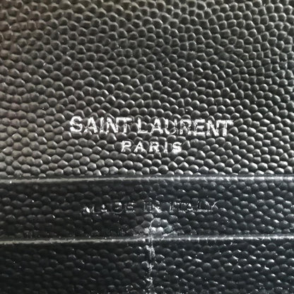 Saint Laurent Wallet Matelasse Stitch Flap Caviar