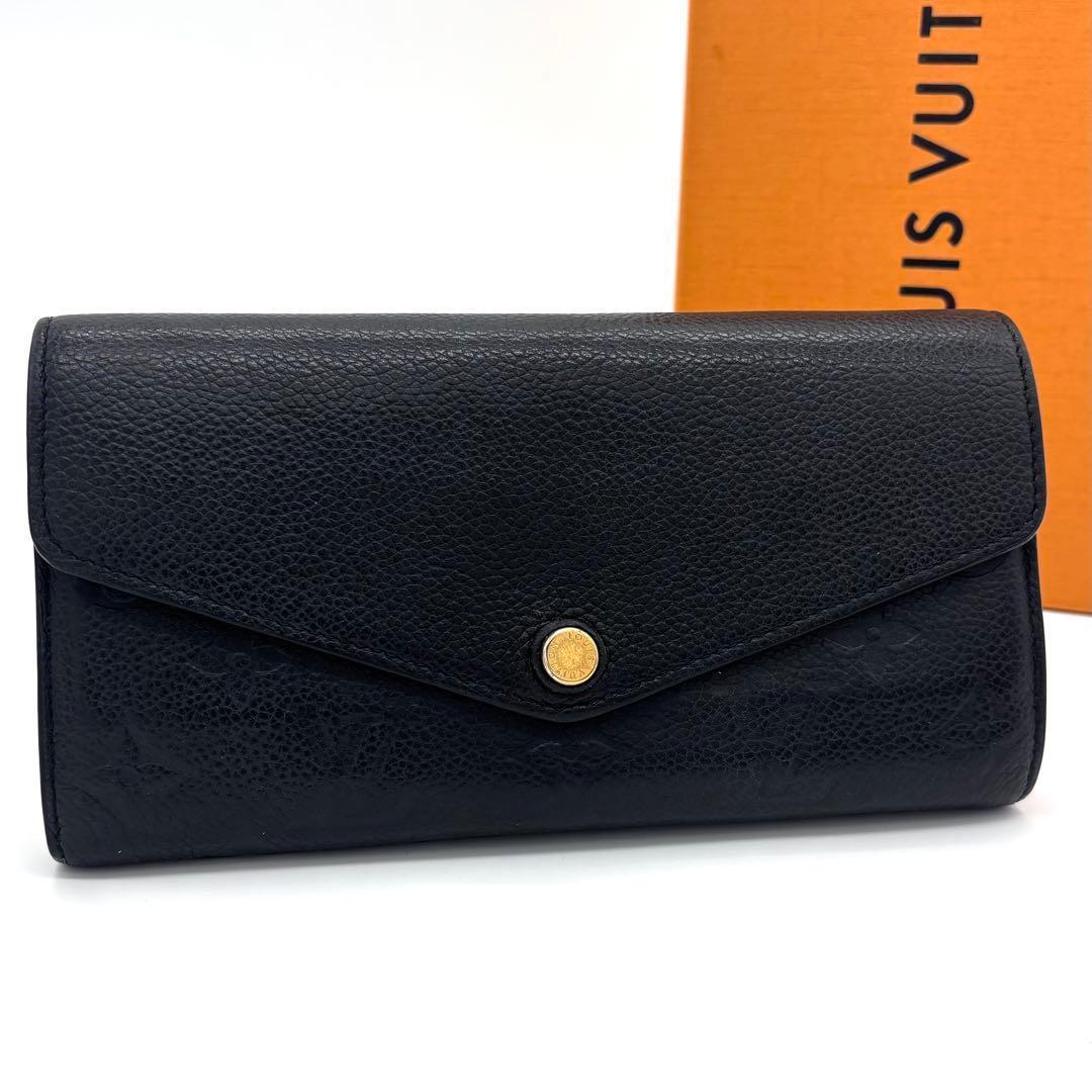 Louis Vuitton Monogram Empreinte Portefeuille Sarah Noir Black Wallet