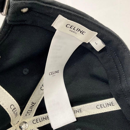 Celine Triomphe Logo Cotton Baseball Cap Distressed Hat