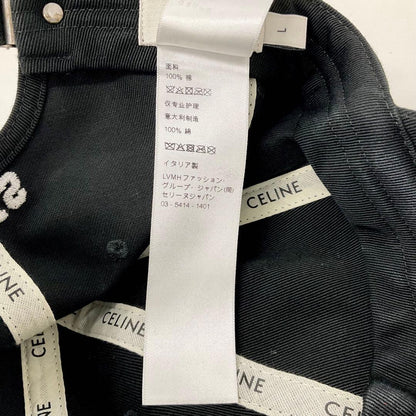 Celine Triomphe Logo Cotton Baseball Cap Distressed Hat