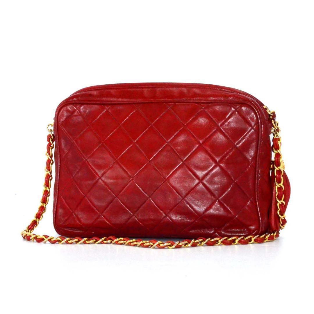 Chanel Quilted Lambskin Fringe Chain Shoulder Bag