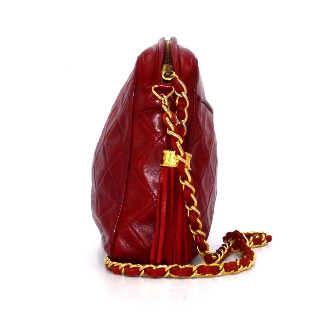Chanel Quilted Lambskin Fringe Chain Shoulder Bag