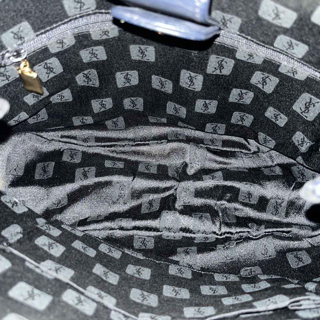 Yves Saint Laurent YSL Logo Handbag Shoulder Strap Nylon Navy Y2k