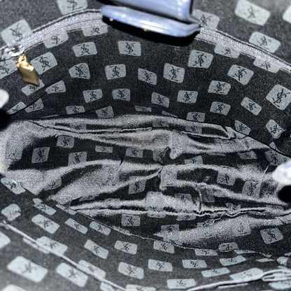 Yves Saint Laurent YSL Logo Handbag Shoulder Strap Nylon Navy Y2k