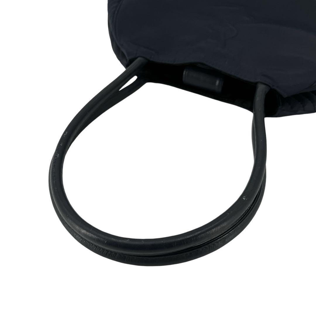 Yves Saint Laurent YSL Logo Handbag Shoulder Strap Nylon Navy Y2k