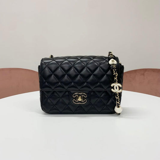 Chanel Quilted CC Logo Heart Chain Shoulder