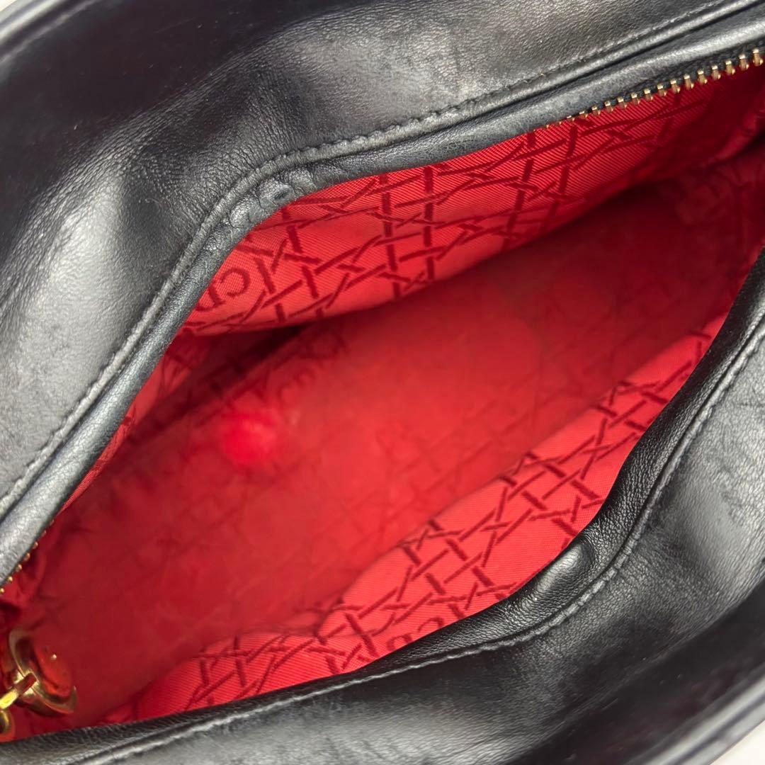 Dior Lady Cannage Black Leather Gold Handbag — view 3
