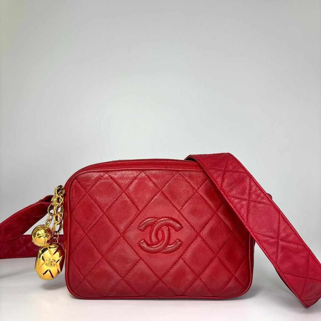 Chanel Super Quilted Lambskin Shoulder Bag Double Charm