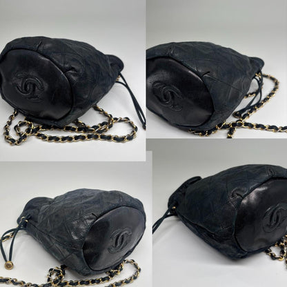 Chanel Drawstring Shoulder Bag Black Gold — view 8