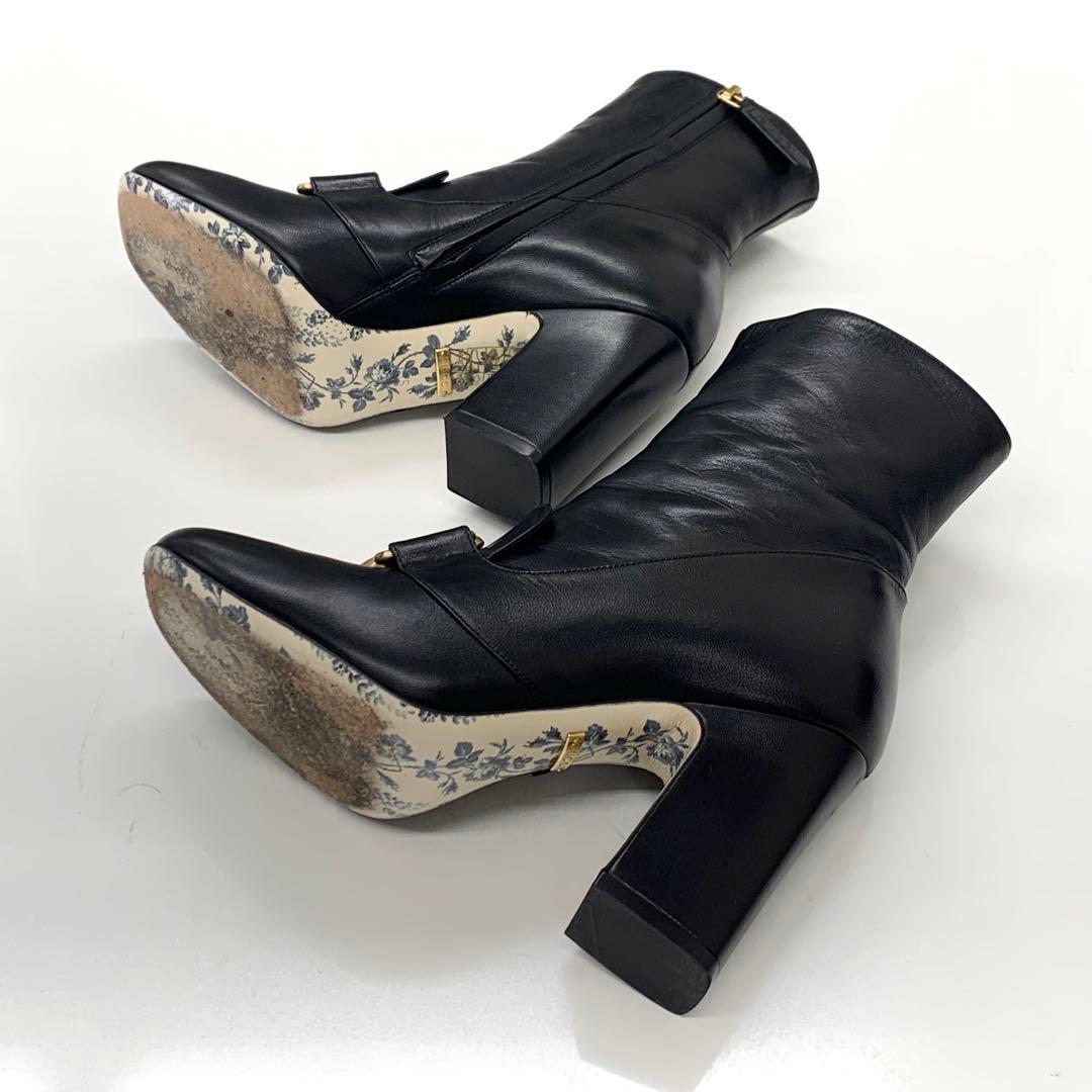 Gucci Double G Leather Short Boots Black — view 7