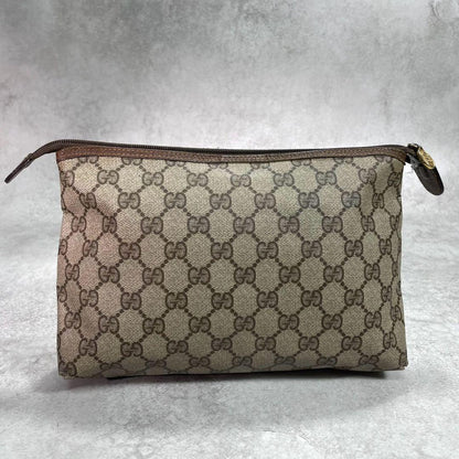 Gucci GG Clutch Brown Beige Leather Logo — view 3