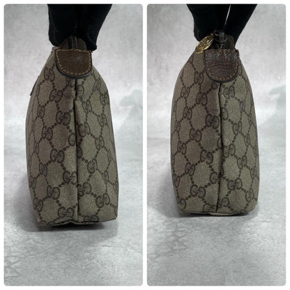 Gucci GG Clutch Brown Beige Leather Logo — view 5