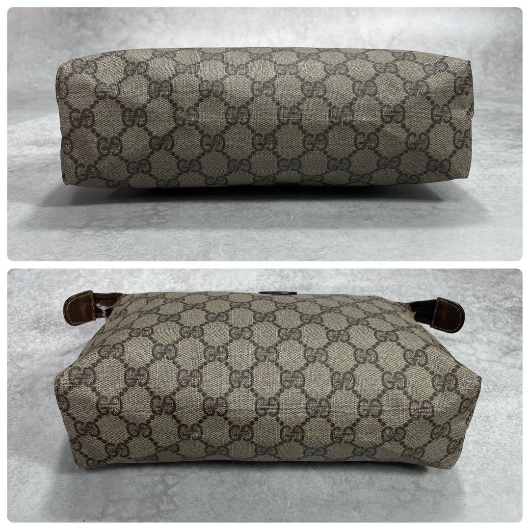 Gucci GG Clutch Brown Beige Leather Logo — view 6