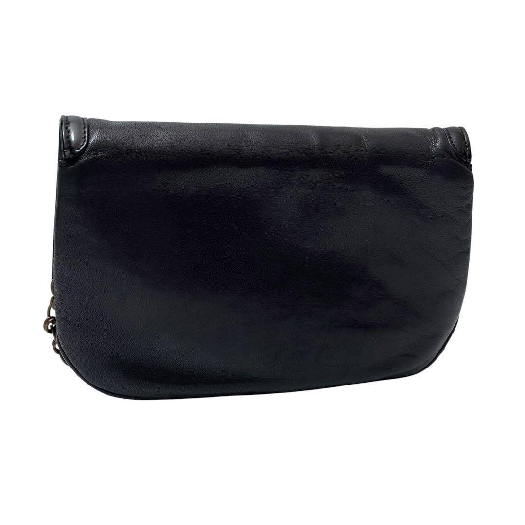 Chanel Lambskin CC Logo Chain Shoulder Bag Black — view 2