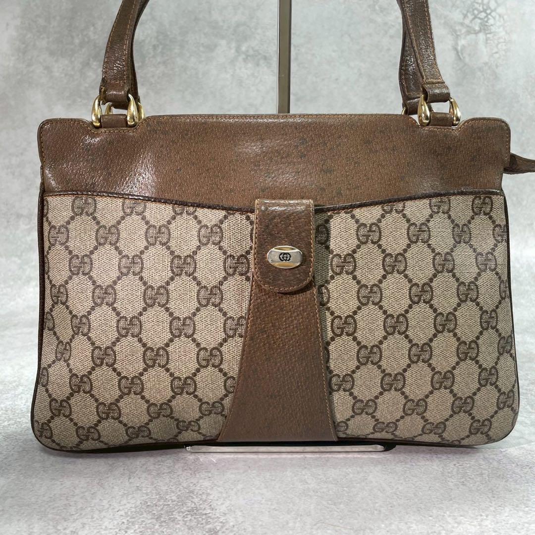 Gucci GG Shoulder Bag Brown Beige Leather — view 2