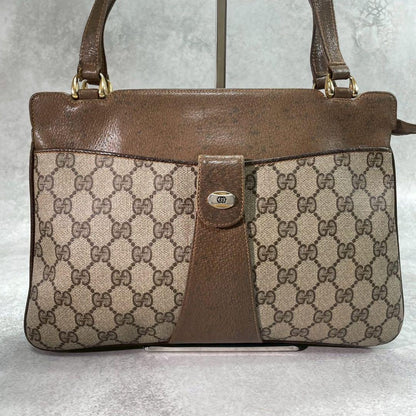 Gucci GG Shoulder Bag Brown Beige Leather — view 2