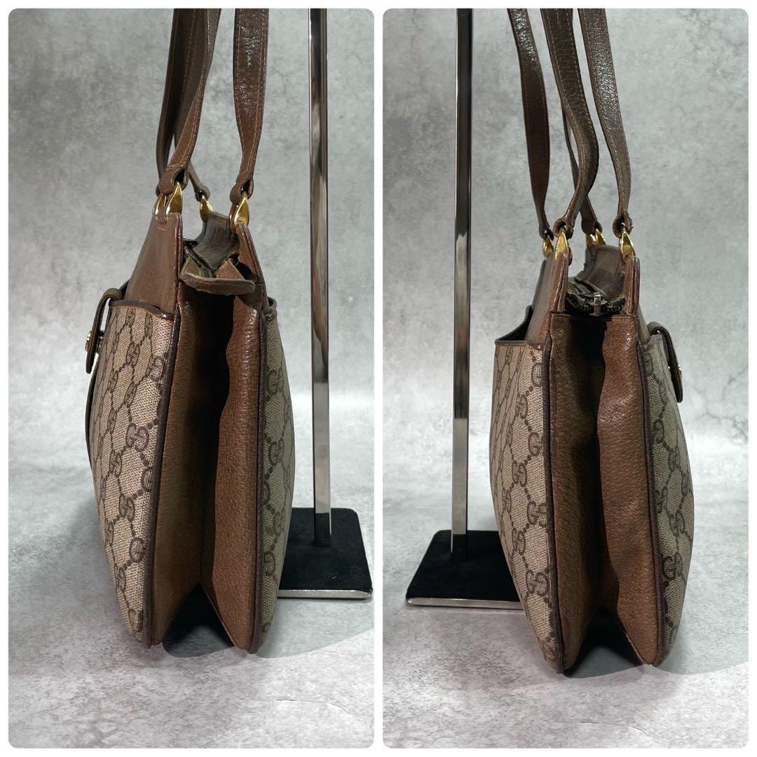 Gucci GG Shoulder Bag Brown Beige Leather — view 7