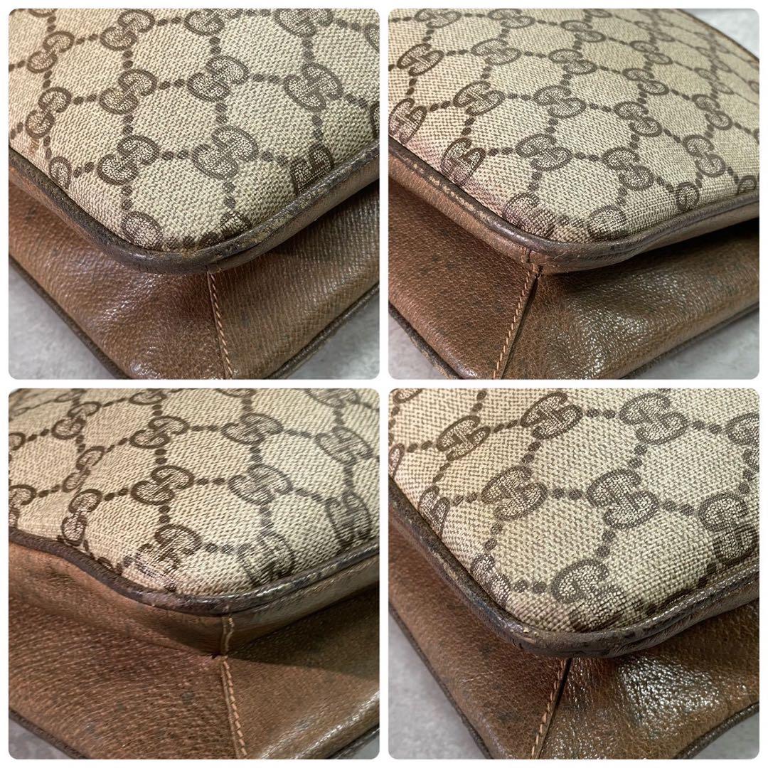 Gucci GG Shoulder Bag Brown Beige Leather — view 9