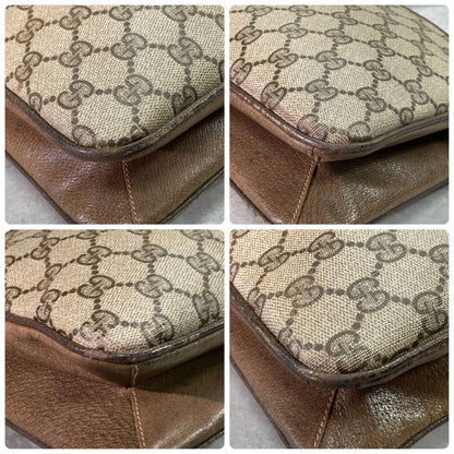Gucci GG Shoulder Bag Brown Beige Leather — view 9