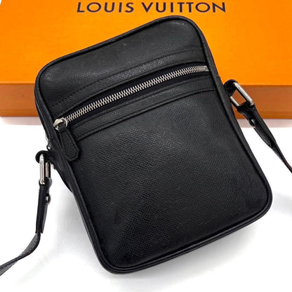 Louis Vuitton Taiga Dimitri Shoulder Bag Ardoise Black